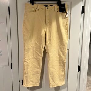 NWT Banana Republic high rise straight ankle Yellow Jeans